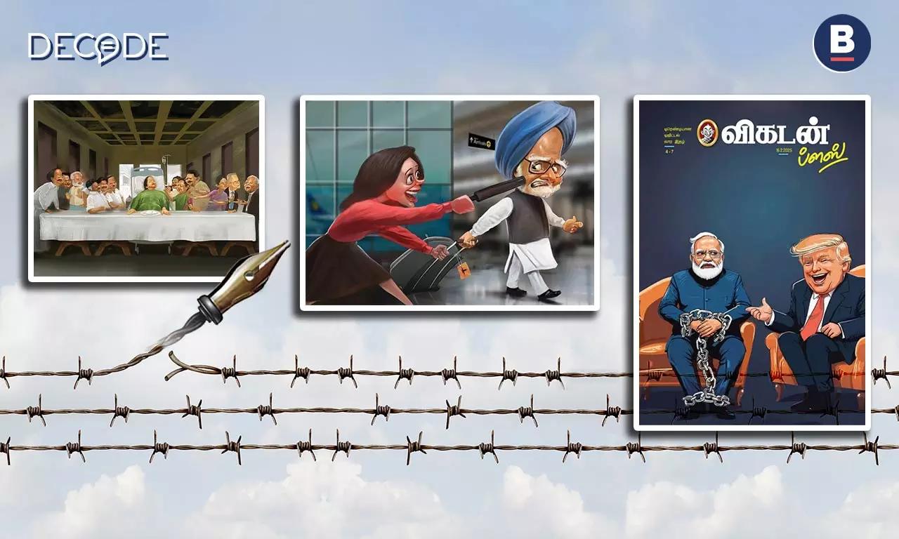 ‘When They See My Work, They See My Name’: Vikatan Cartoonist On Modi-Trump Satire ‘When They See My Work, They See My Name’: Vikatan Cartoonist On Modi-Trump Satire
