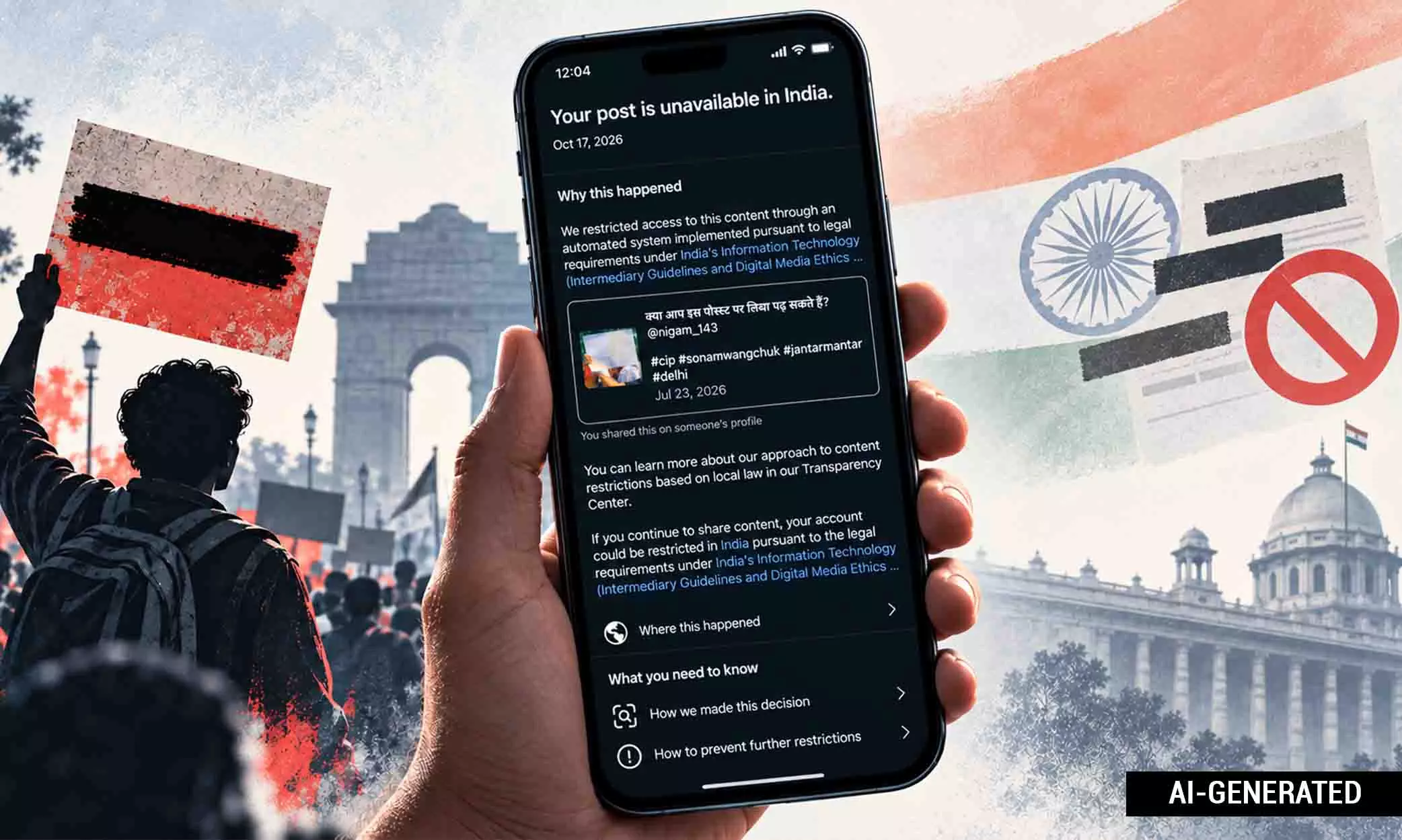 A Blank Placard, A Press Conference: Over 200 Protests Posts Censored On Social Media A Blank Placard, A Press Conference: Over 200 Protests Posts Censored On Social Media
